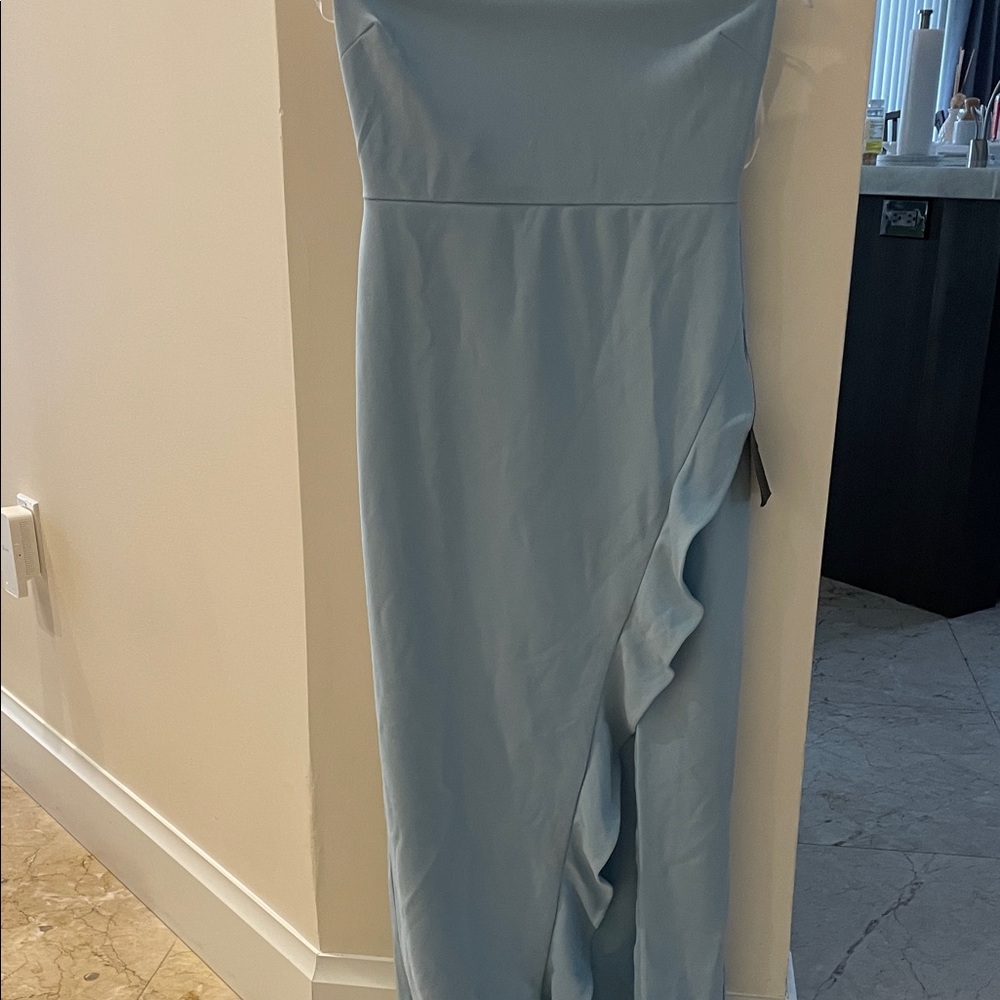 Lulu's Strapless Light Blue Dress